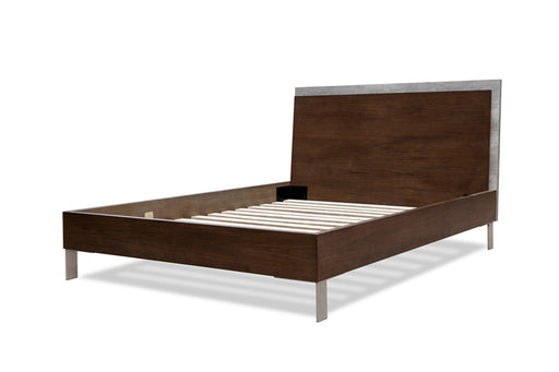 Eastern King Conner Modern Dark Walnut & Concrete Bed