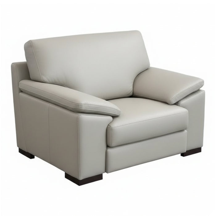 Morris Italian Modern Grey Leather Chair