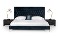 Wales Modern Blue Fabric Bed