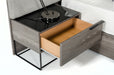 Enzo Italian Modern Grey Oak & Fabric 4-Piece Bedroom Set