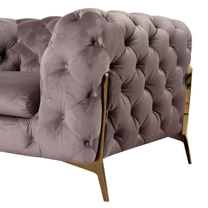Sheila - Transitional Silver Fabric Loveseat