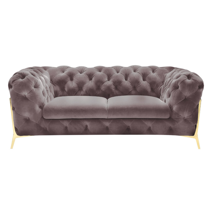 Sheila - Transitional Silver Fabric Loveseat