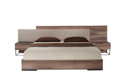 Matteo - Italian Modern Walnut & Fabric Bed