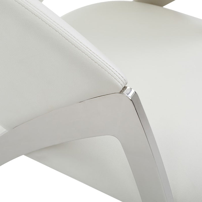 Rabia Modern White Leatherette Accent Chair