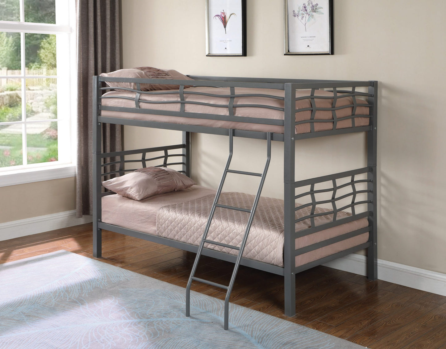 LIGHT GUNMETAL - TWIN/TWIN BUNK BED