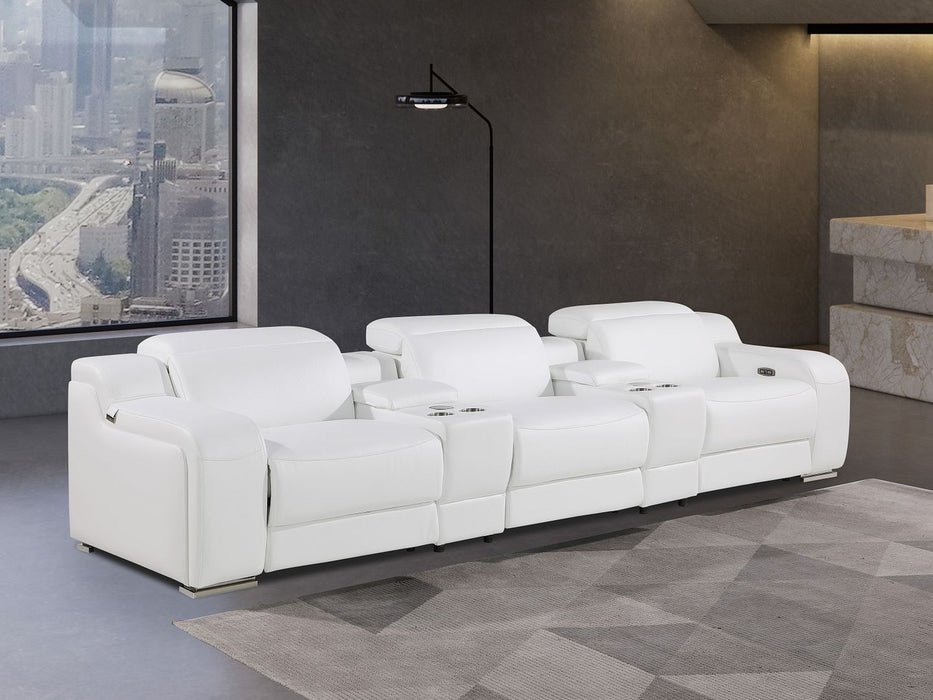 Global United 6111 L-Shaped Power Reclining Sectional | Genuine Leather