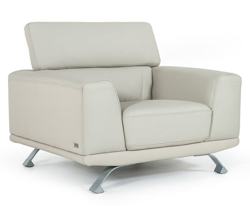 Brustle Modern Light Grey Eco-Leather Lounge Chair