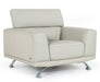 Brustle Modern Light Grey Eco-Leather Lounge Chair