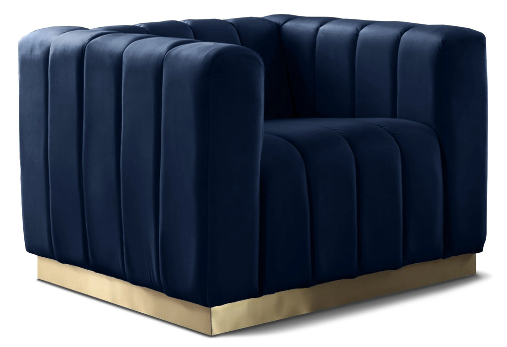 Marlon Navy Velvet Chair