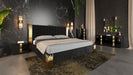 Eastern King Token Modern Black & Gold 4-Piece Bedroom Set