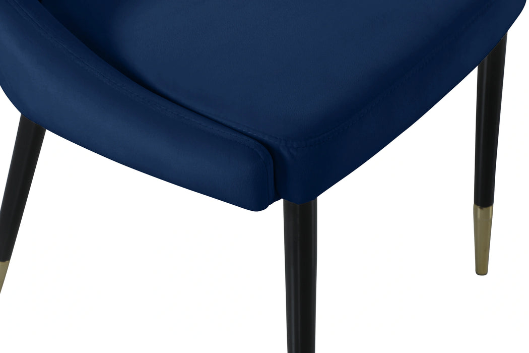 Sleek Navy Velvet Dining Chair