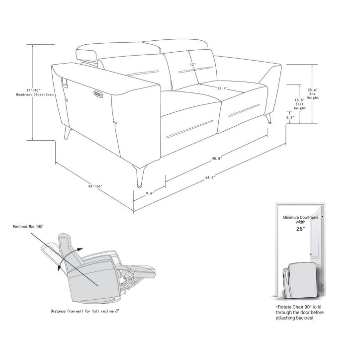 DivanItalia 989 2-Piece Reclining Set (Sofa & Loveseat) | Italian Leather
