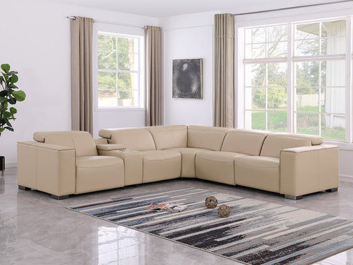 DivanItalia 1208 6-Piece L-Shaped Sectional – 3-Power Recliners | Genuine Leather
