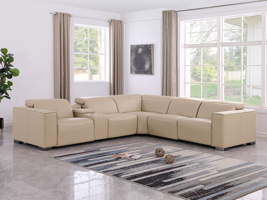 DivanItalia 1208 6-Piece Power Reclining Sectional – Beige