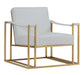 Larson Modern White Leatherette & Gold Accent Chair