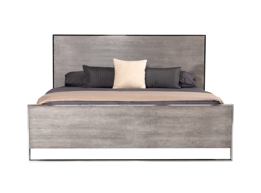 Charlene Modern Grey Elm & Stainless Steel Bed