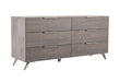Bronx Italian Modern Faux Concrete & Grey Dresser