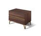 Calabria Modern Walnut & Green Velvet Bedroom Set