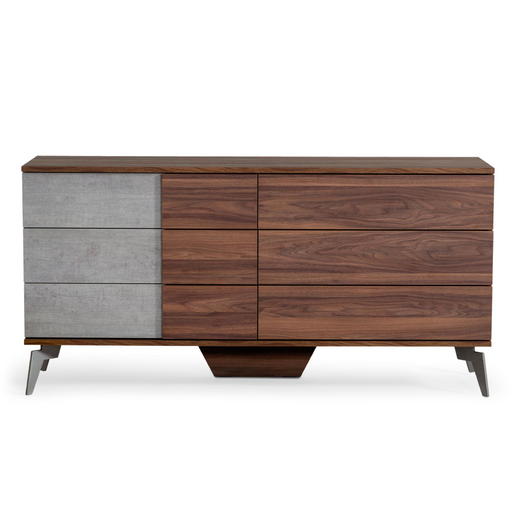 Palermo - Modern Italian Faux Concrete & Walnut Dresser