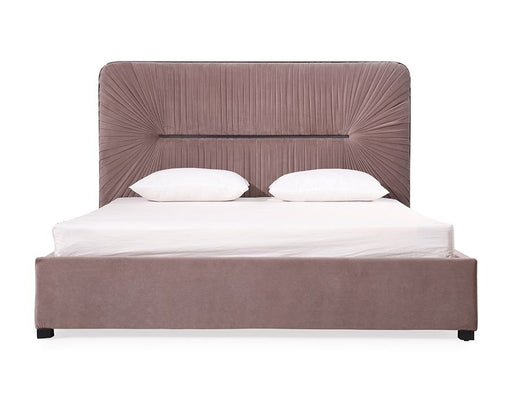 Duke Modern Grey Velvet & Black Gun Chrome Bed