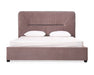 Duke Modern Grey Velvet & Black Gun Chrome Bed