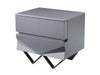 Duke Modern Grey & Black Gun Chrome Nightstand