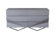 Duke Modern Grey Velvet & Black Gun Chrome 4-Piece Bedroom Set