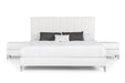 Angela Eastern King - Italian White Eco Leather Bed