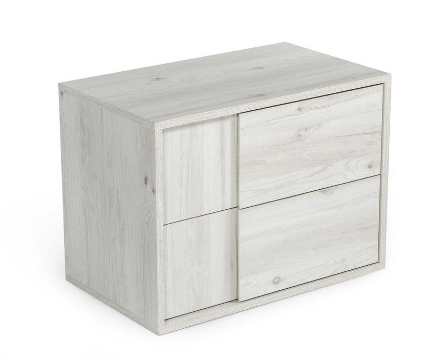 Asus - Italian Modern White Washed Oak Nightstand
