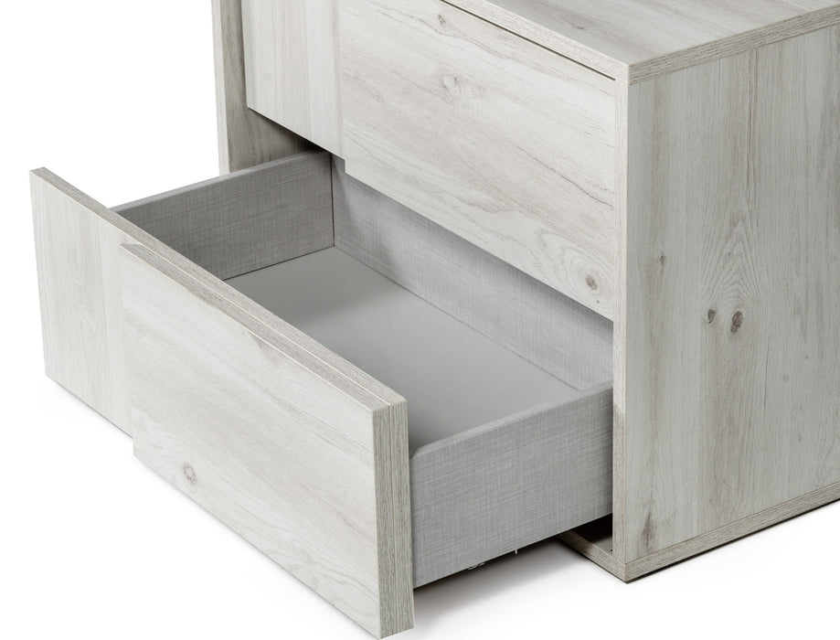 Asus - Italian Modern White Washed Oak Nightstand