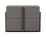 Lucia - Italian Modern Matte Grey / Elm Grey Bed + 2 Nightstands Set