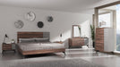 Eastern King Palermo - Italian Modern Faux Concrete & Noce Bodrum 4-Piece Bedroom Set