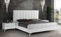 Angela - Italian Modern White Eco Leather Bed w/ Nightstands