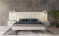 Angela - Italian Modern White Eco Leather Bed w/ Nightstands and Wings