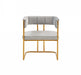 Bavaria - Modern Light Grey Fabric + Gold Accent Chair