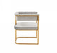 Bavaria - Modern Light Grey Fabric + Gold Accent Chair