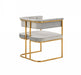 Bavaria - Modern Light Grey Fabric + Gold Accent Chair