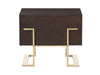 Moontide - Glam Beige Velvet and Brushed Brass 4-Piece Bedroom Set