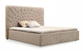 Moontide - Glam Beige Velvet and Brushed Brass Bed