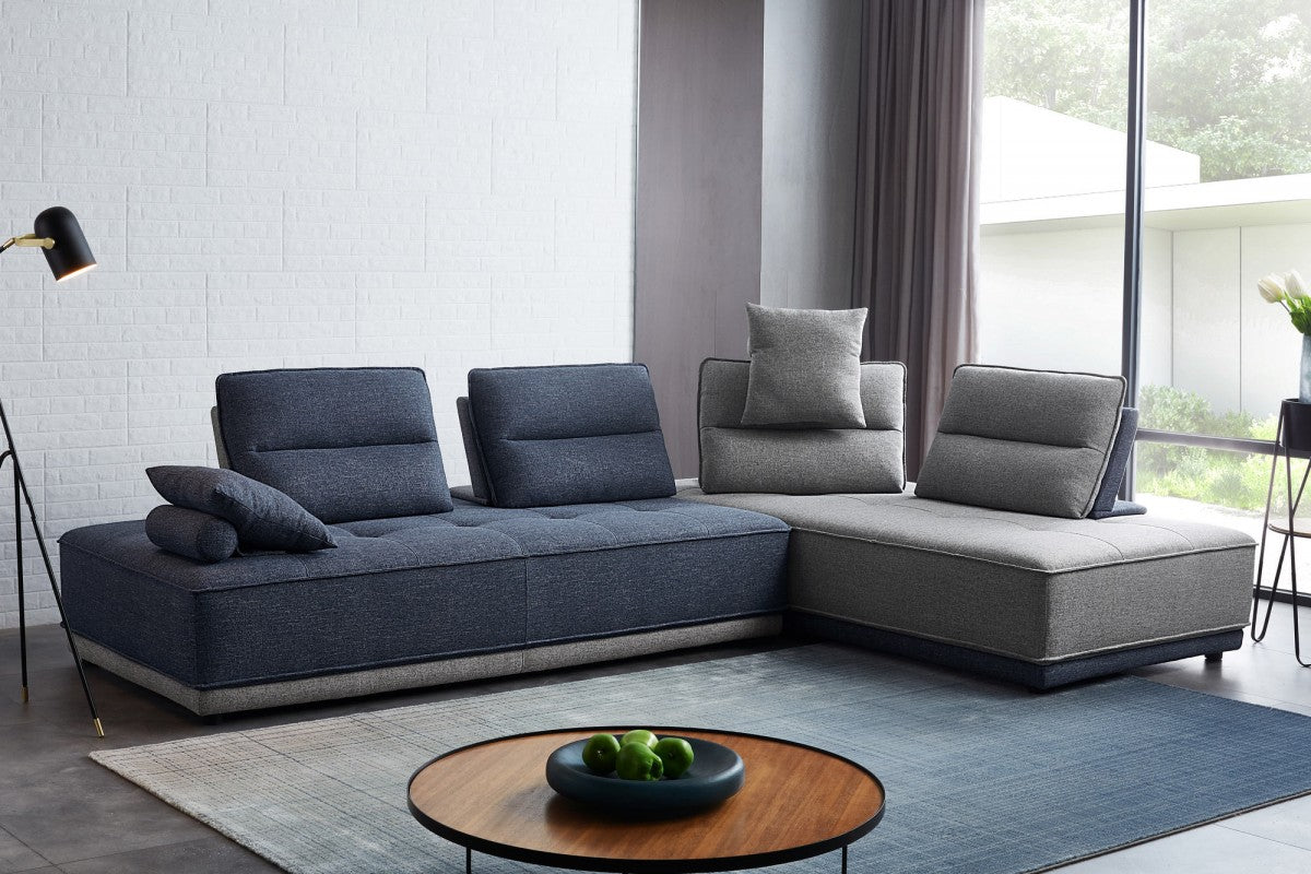 Hawani - Blue Fabric Sectional