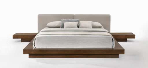 Tokyo - Eastern King Contemporary Walnut and Grey Platform Bed