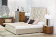 Eldora - Glam Beige Velvet and Brushed Brass Bed