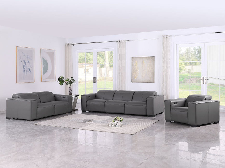 Global United 1208 3-Piece Reclining Set Dark Grey
