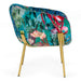 Falco - Contemporary Floral Velvet and Gold Accent Chair