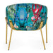 Falco - Contemporary Floral Velvet and Gold Accent Chair