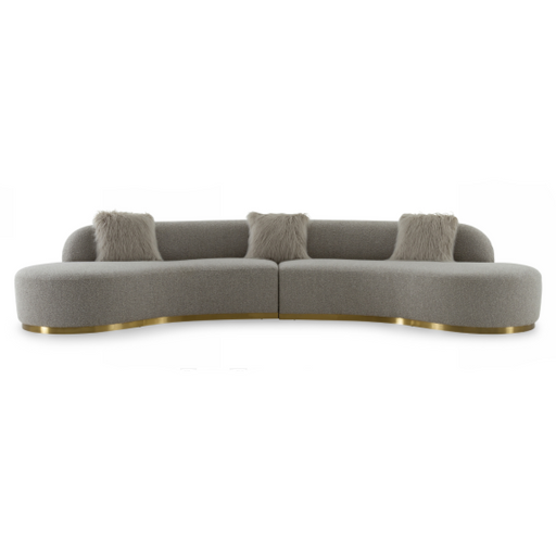 Frontier - Glam Grey Fabric Curved Sectional Sofa