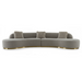 Frontier - Glam Grey Fabric Curved Sectional Sofa