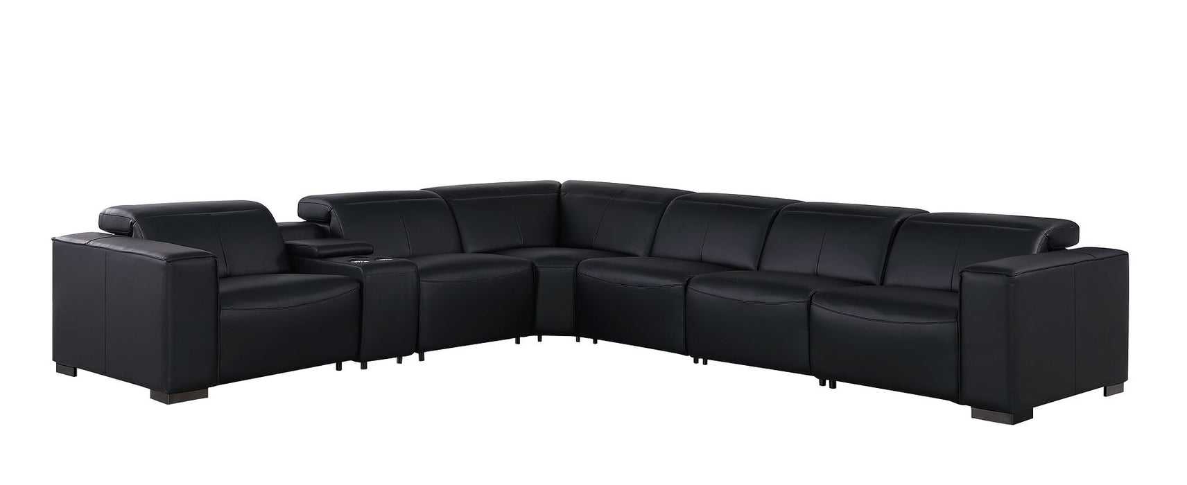 Global United 1208 Black 7PC Sectional