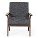Candea - Mid-Century Walnut and Grey Accent Chair