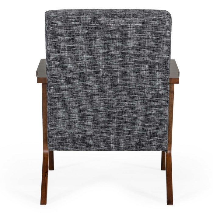 Candea - Mid-Century Walnut and Grey Accent Chair